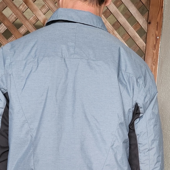 Levi's flap/cargo pockets puffer gray shirt Jacket/shacket  Sz M - Picture 6 of 13